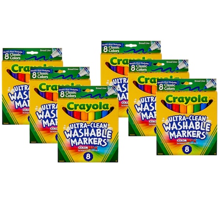 Crayola Washable Formula Markers, Conical Tip, Classic Colors, PK48 BIN587808BN